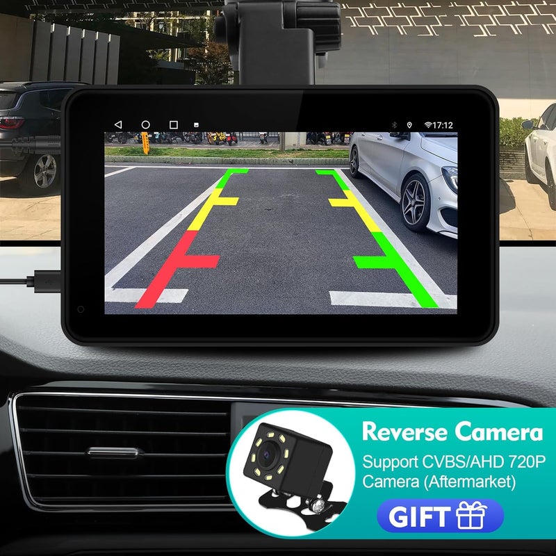 FeirTon شاشة سيارة محمولة 7" HD لاسلكية مع Carplay لنظام الصوت في السيارة شاشة تعمل باللمس مع Carplay من Apple وAndroid Auto جهاز لوحي للسيارة مع كاميرا خلفية/رابط مرآة/تحكم صوتي/Bluetooth/GPS لجميع المركبات - Image 3